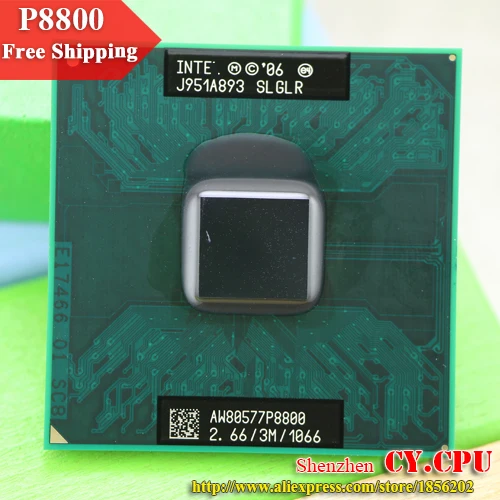 Бесплатная доставка intel cpu ноутбук Core 2 Duo P8800 3M cache/2 66 GHz/1066/двухъядерный Socket 479
