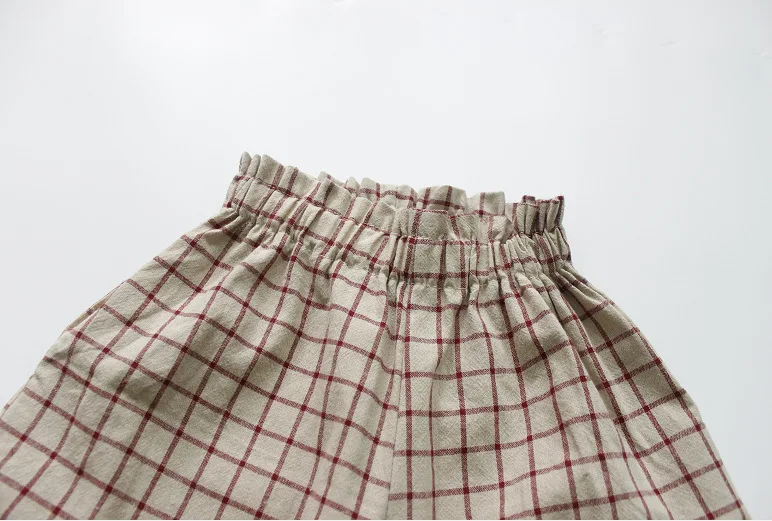 Весна-лето 2020 детские клетчатые брюки унисекс в Корейском стиле свободные