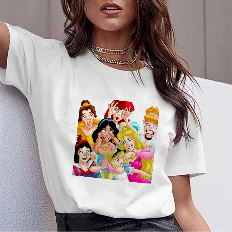 2019 летняя футболка Femme Graphic женская забавная принцесса Vogue Harajuku Camiseta Mujer KoreanStyle Топ