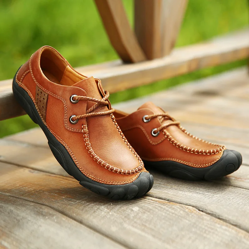 Fashion Comfort Outdoor Mountain Climbing Shoes Top Brand Design Men Genuine Leather Lace Up Sneakers High Quality Oxfords | Обувь