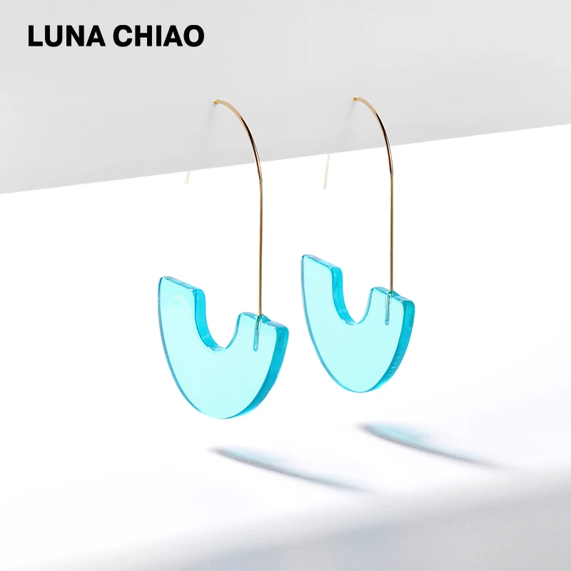 Женские акриловые серьги кольца LUNA CHIAO яркие из прозрачной смолы Ювелирное