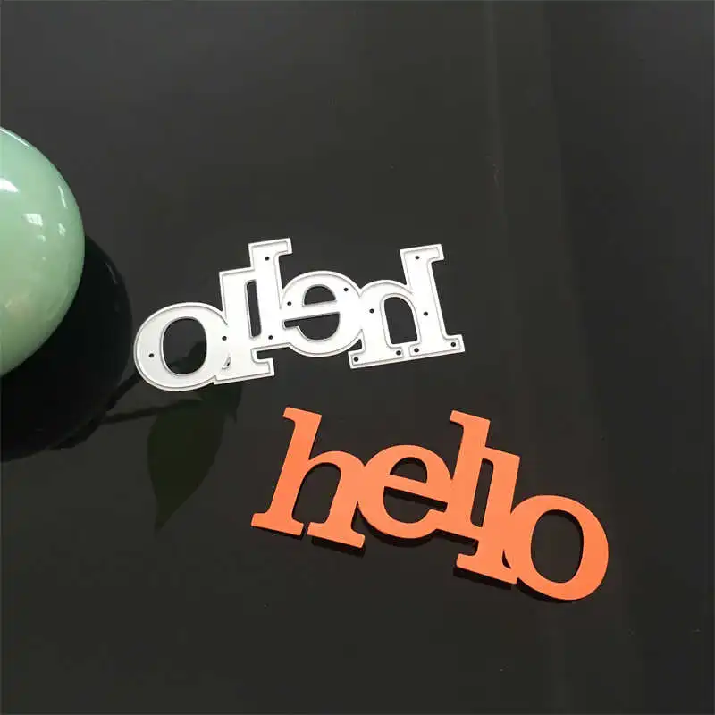 Hello металлические режущие штампы для DIY английских слов альбом тиснение