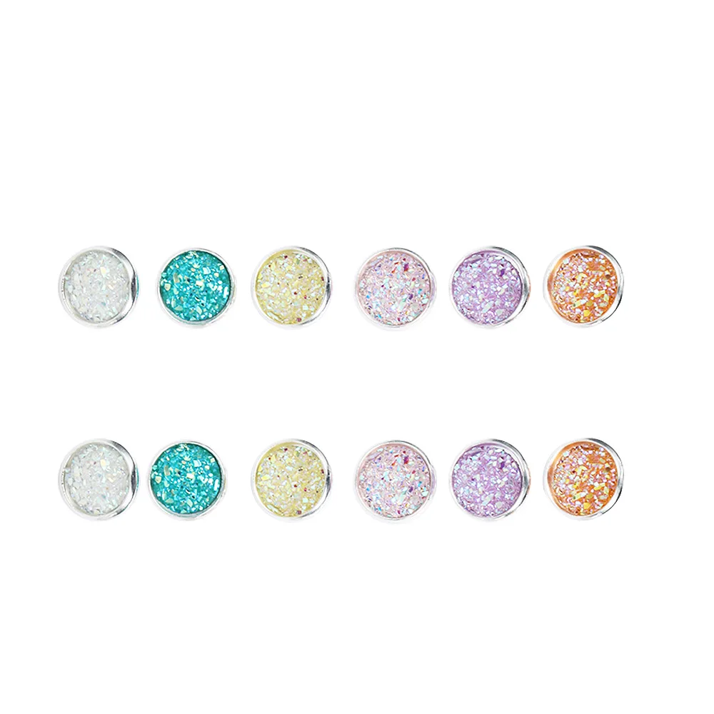 6 pair/set Candy Color Round Stud Earrings For Women and Girls Brand Fashion Party Jewelry Hot Exqusisite Ear Accessories E707 | Украшения