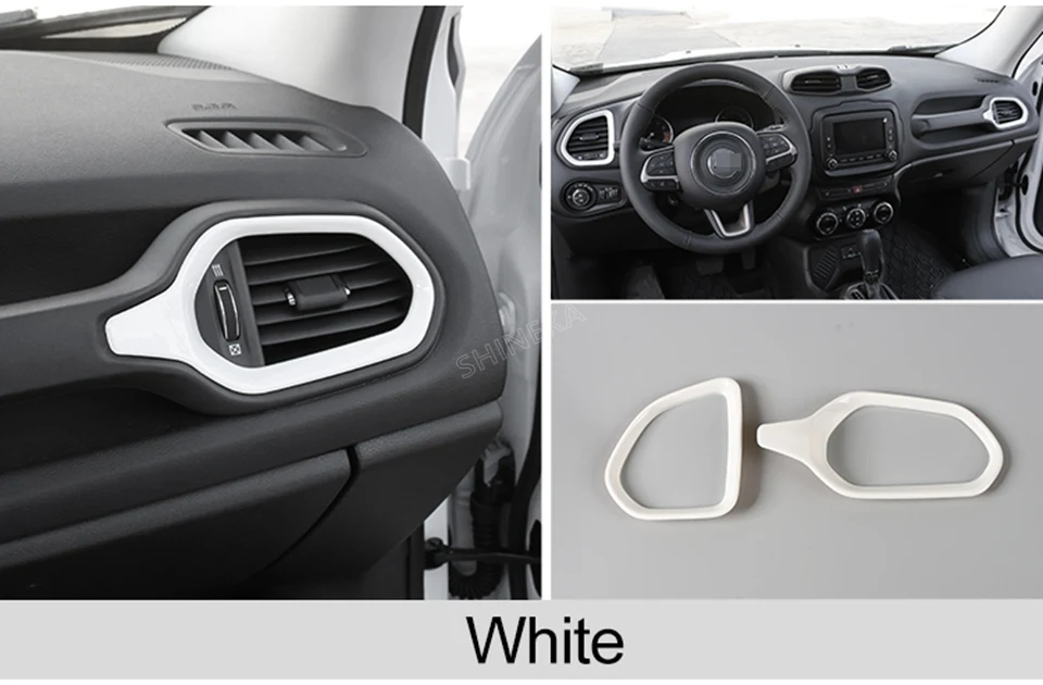 SHINEKA автомобильный Стайлинг для Jeep Renegade- ABS 3D приборная панель кондиционер вентиляционное отверстие украшение крышка отделка рамка наклейка