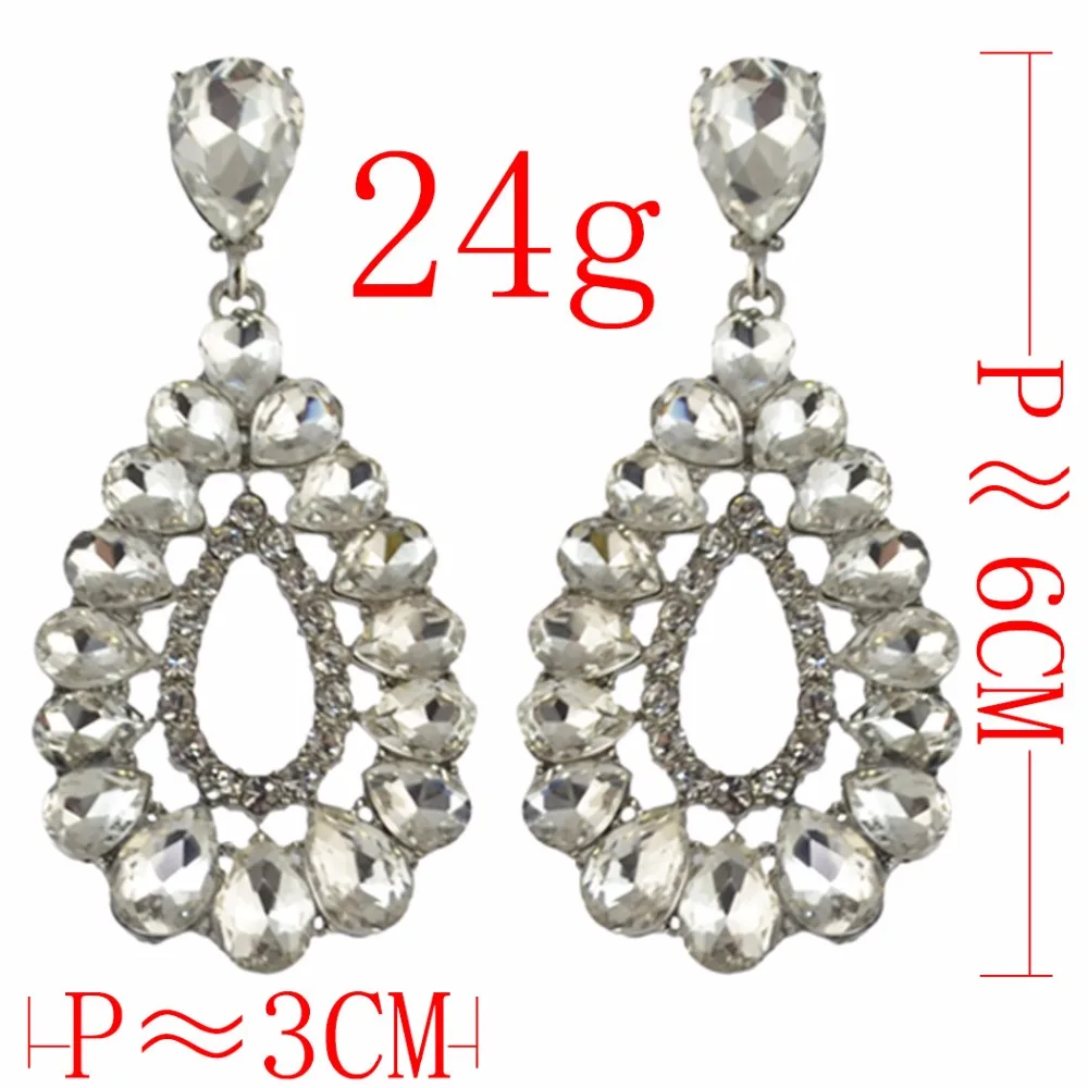 Женские серьги-подвески с кристаллами длинные висячие серьги большим кристаллом