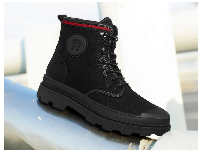 OZERSK New Hot Sale Men Work Shoes Autumn Genuine Leather Lace Up Boots Vintage Style Men Ankle Boots Luxury Casual Boots