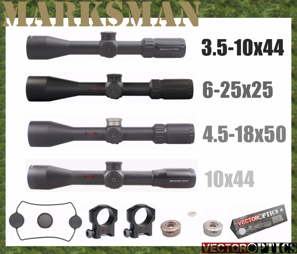 Векторная оптика стрелок 3,5-10x44/6-25x50/10x44/4,5-15x50 Охотничья винтовка прицел стрельба телескопический прицел с крепежным кольцом