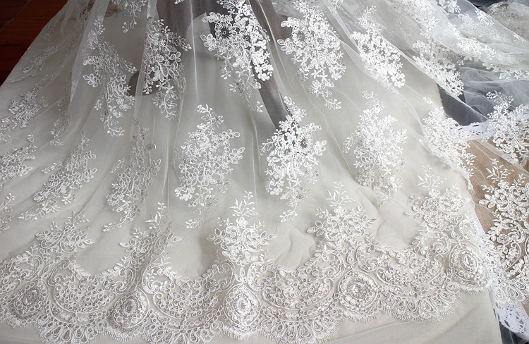 Тюль с вышивкой и блестками для свадебных платьев|fabric for|fabric for weddingfabrics wedding gowns |