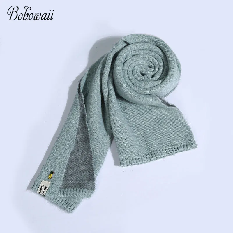 

BOHOWAII Women's Winter Scarves Fashion Warm Knitted Scarf Soft Headscarf Bufandas Long Foulard