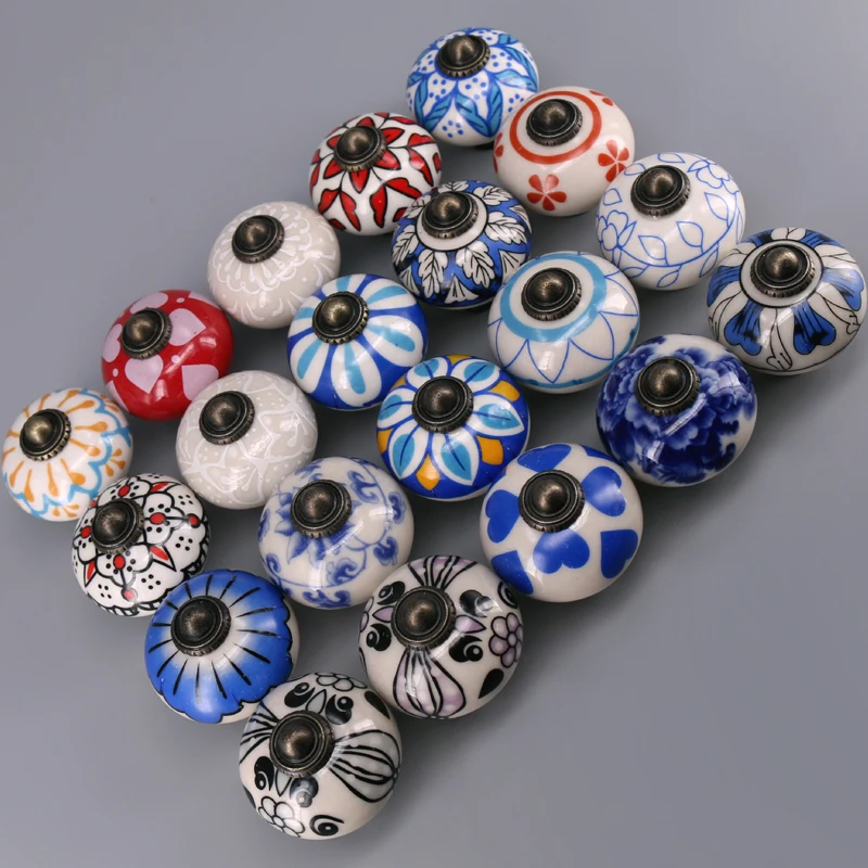 

1x Vintage Style Ceramic Cabinet Knobs Decorative Floral Kitchen Furniture Cupboard Door Pull Handle Drawer Dresser Knobs