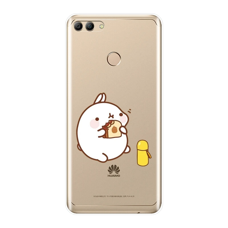 Мягкий силиконовый чехол для телефона huawei Y5 Y6 Y7 Prime 2018 Y9 2019 Забавный милый кролик
