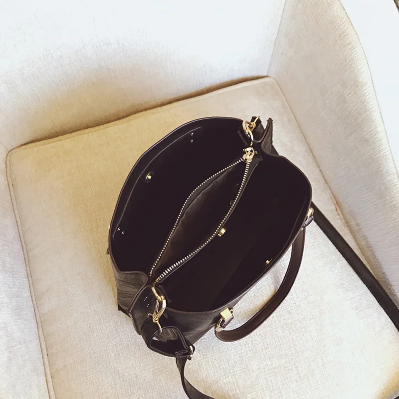 Модные кожаные одноцветное Цвет Tote Для женщин hasp и молния Сумки Crossbody на плечо