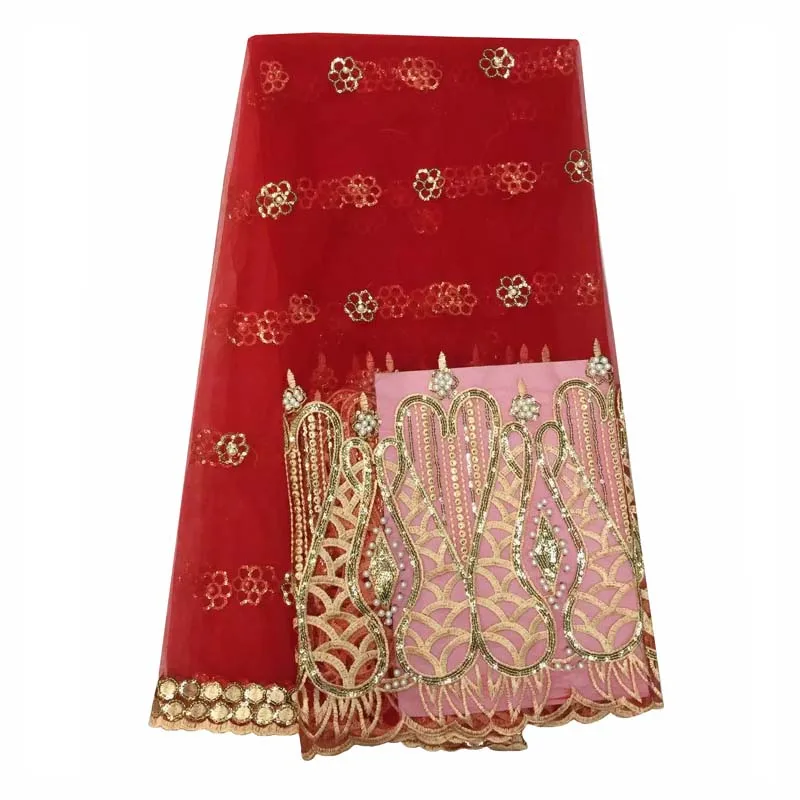 African lace fabric embroidered French with sequins good quality net for wedding dress in royalbule YJ43-46 | Дом и сад