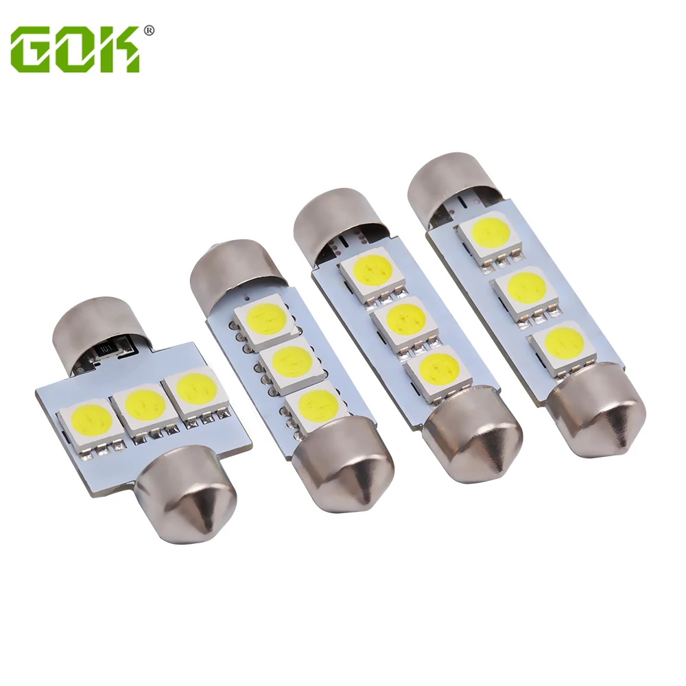 100 шт. гирлянда 31 мм 36 39 41 led 5050 smd белый свет 3LED автомобильный Гирлянда Свет автомобиля C5W светодиодный