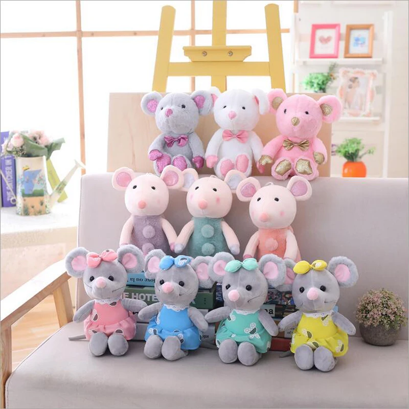 

25cm Creative Cute Small Mouse Short Plush Toys Stuffed Animal Kawaii Soft Rat Doll Toy Lovely Children Baby Gift Toys