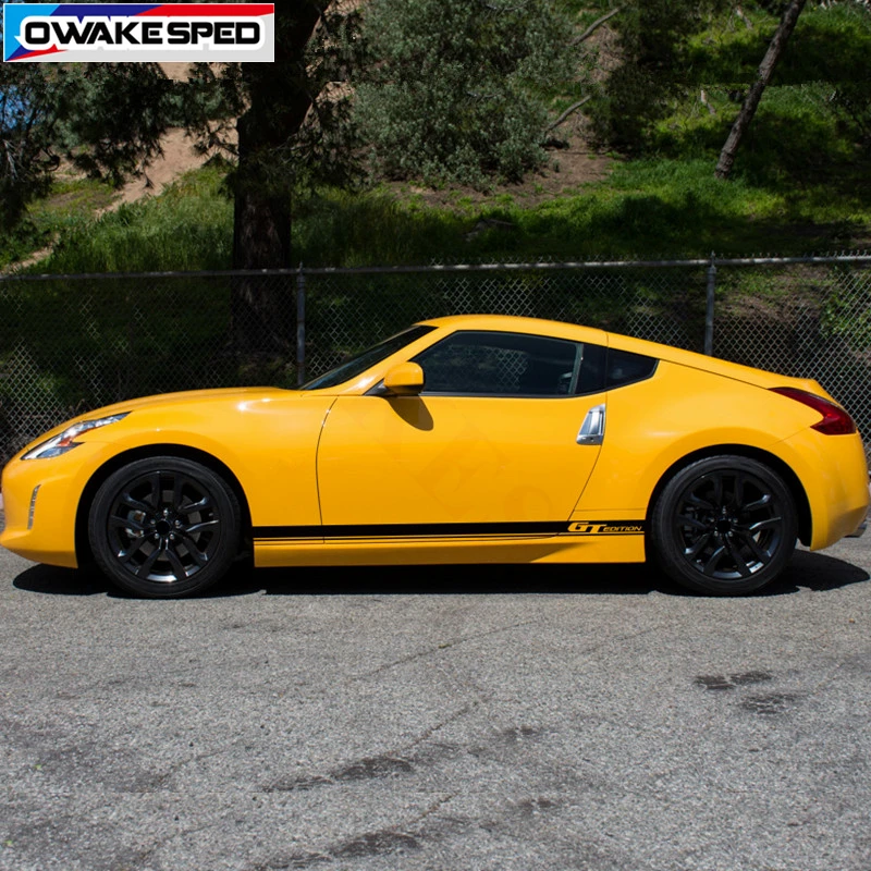 Спортивная наклейка в полоску для Nissan 370Z GT EDITION на боковую дверь автомобиля