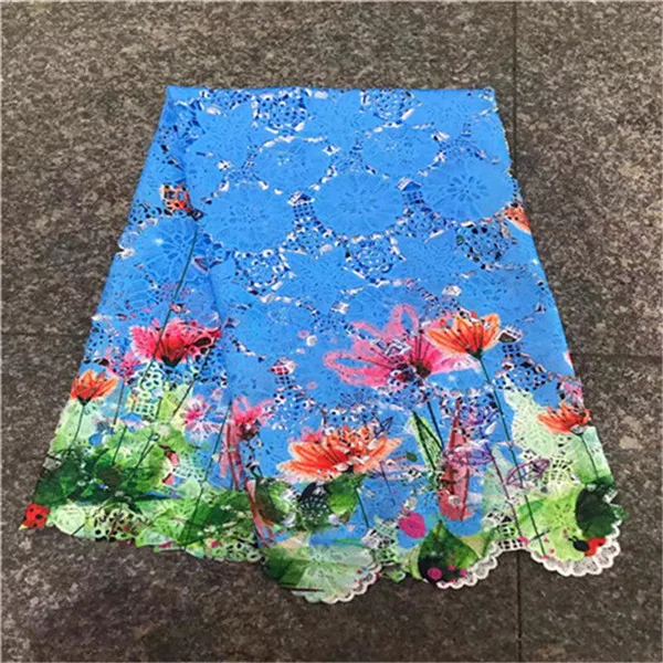 Шелк молока Материал африканских высокого качества гипюр Кружево/африканская