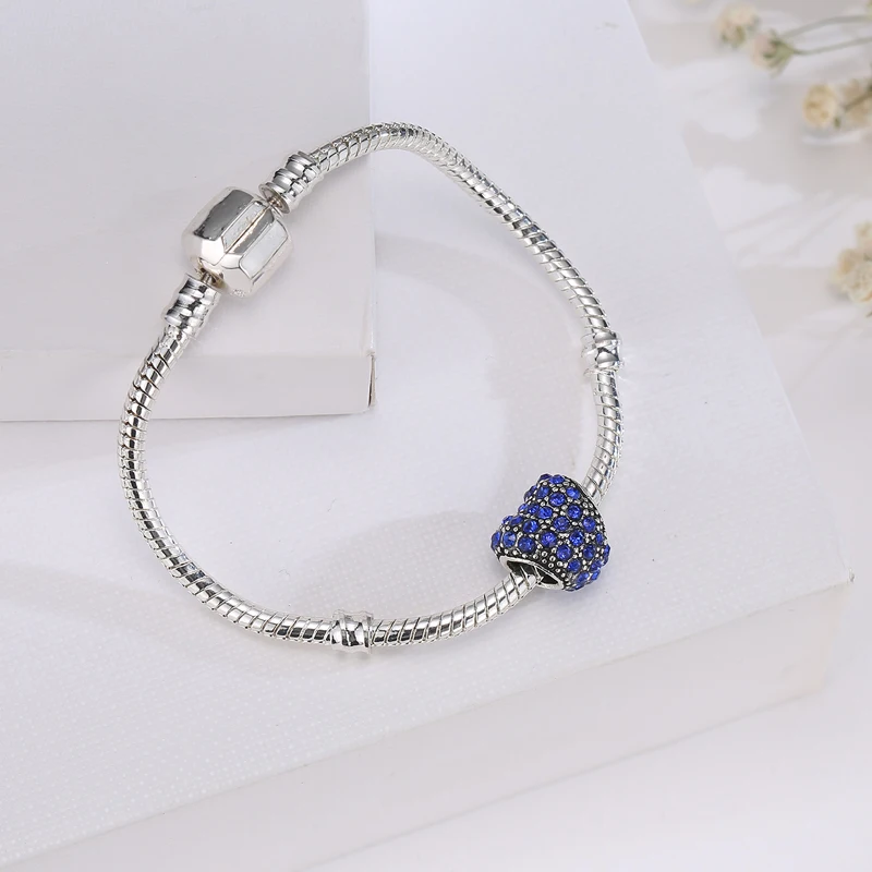Yabel Bling Rhinestone Heart Bead Charm for Bracelet &amp Bangles Red Royal Blue DIY Jewelry Making Accessory berloque | Украшения и