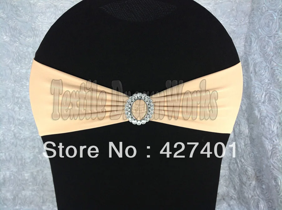 Шампань спандекс полосы/лайкра Группа с овальной бак для свадьбы и банкета | Дом