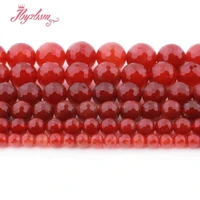 natural round red agates faceted beads stone beads for jewelry making diy necklace bracelats loose spacer 681012mm strand 15