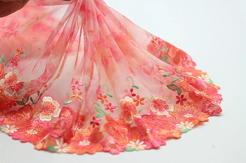 2y/Lot Exquisite Embroidered Lace Trim Pink Fabric Quality Ribbon DIY Craft&ampSewing Dress Clothing Accessor | Дом и сад