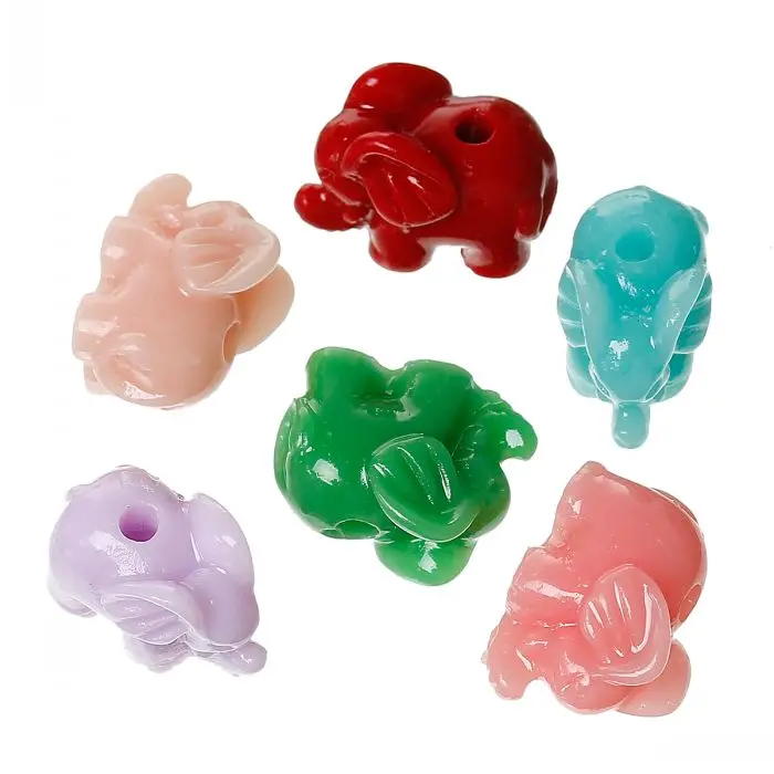 

8SEASONS Created Coral Spacer Beads Elephant Animal Mixed About 15mm x 11mm,Hole:Approx 1.7mm,30PCs