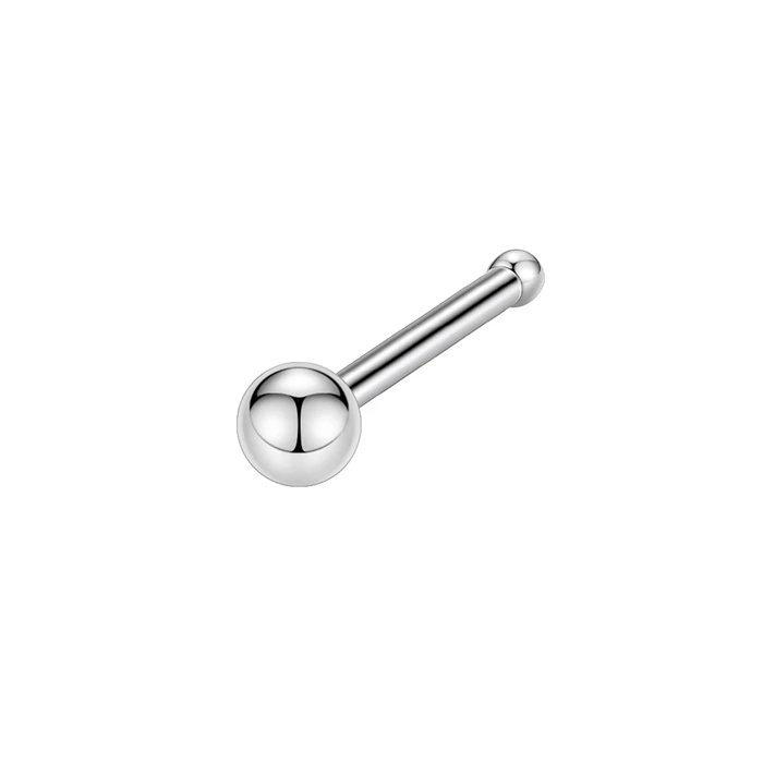 ball GAGABODY 20G Носовая кость шпильки хирургические Сталь ноздрей, штифты, винты кольцо в нос для пирсинга серебро носа серьги-гвоздики 2/2. 5/3 мм - Окраска металла: ball