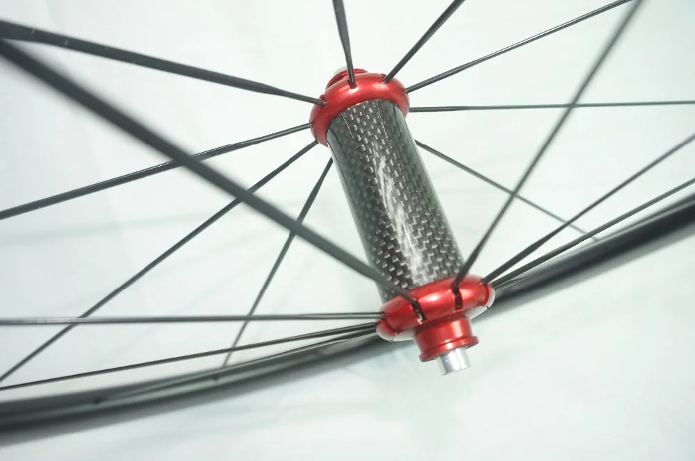 Powerway R36 красные ступицы 50 мм клинчерное углеродное дорожное колесо полностью