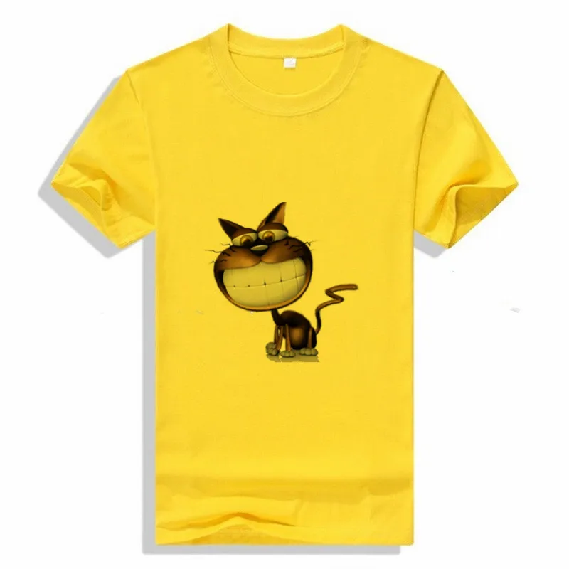 Мультфильм печати животных уличная Для женщин футболка О-воротник с коротким