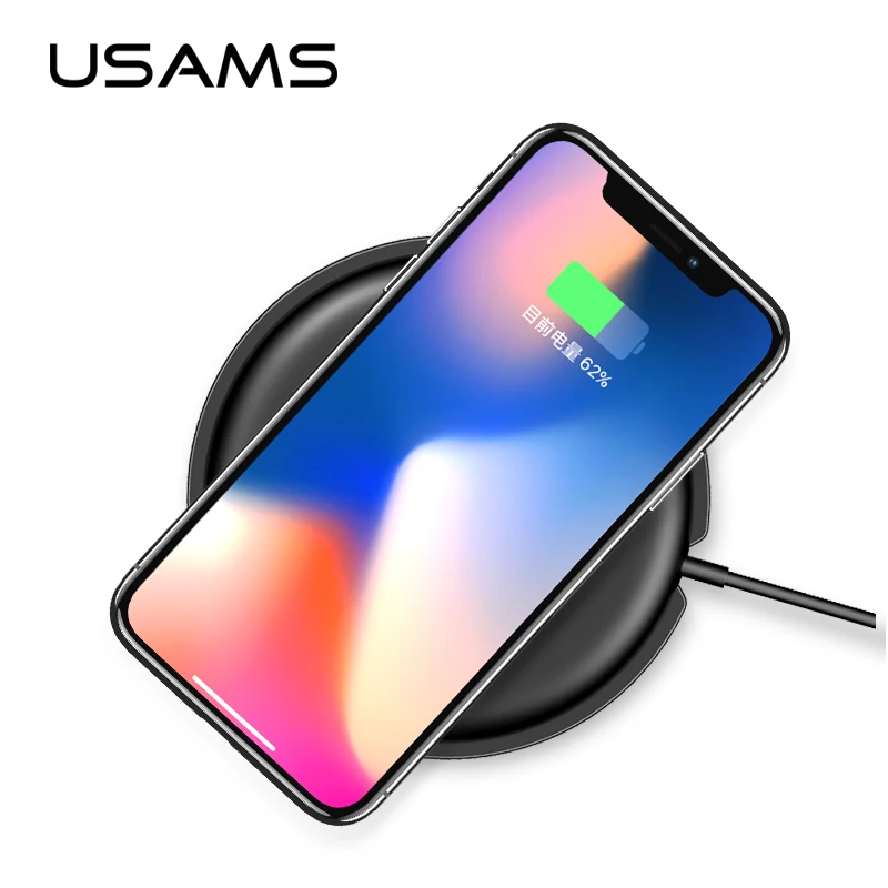 Беспроводное зарядное устройство USAMS Qi для Samsung Galaxy S9 S8 S7 быстрая Беспроводная