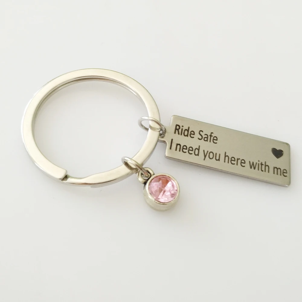 Новый брелок с надписью Ride Safe I need you here with me для влюбленных пар камнем на день