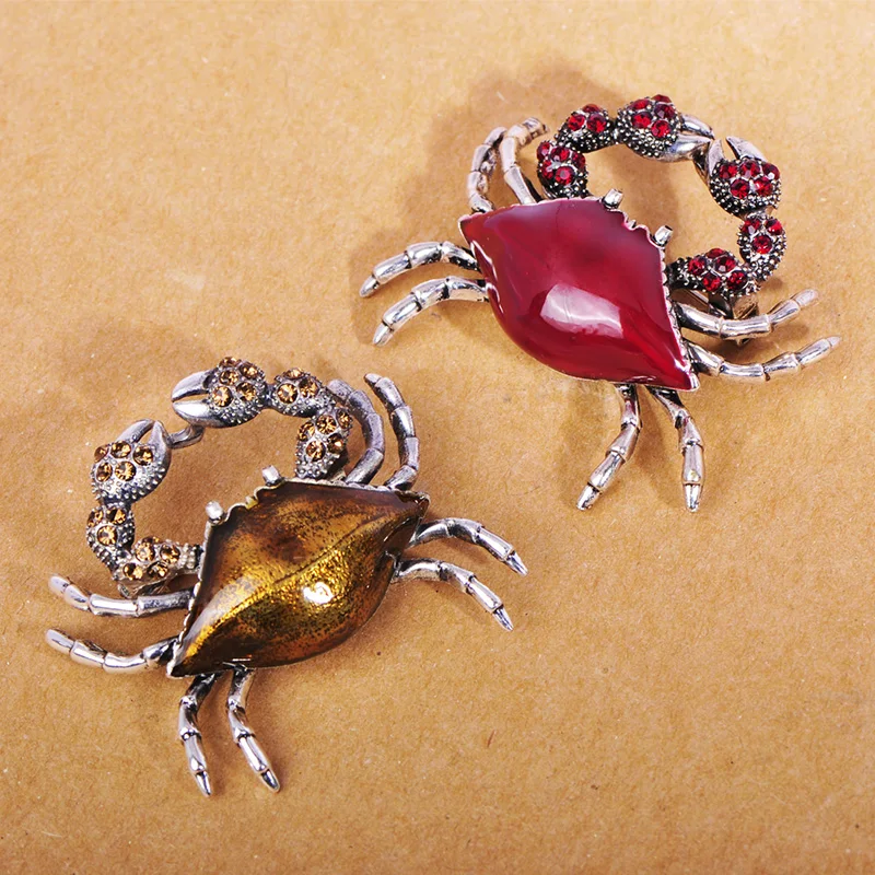 Женская/Детская брошь в форме краба FUNMOR красная пальто платья с кристаллами