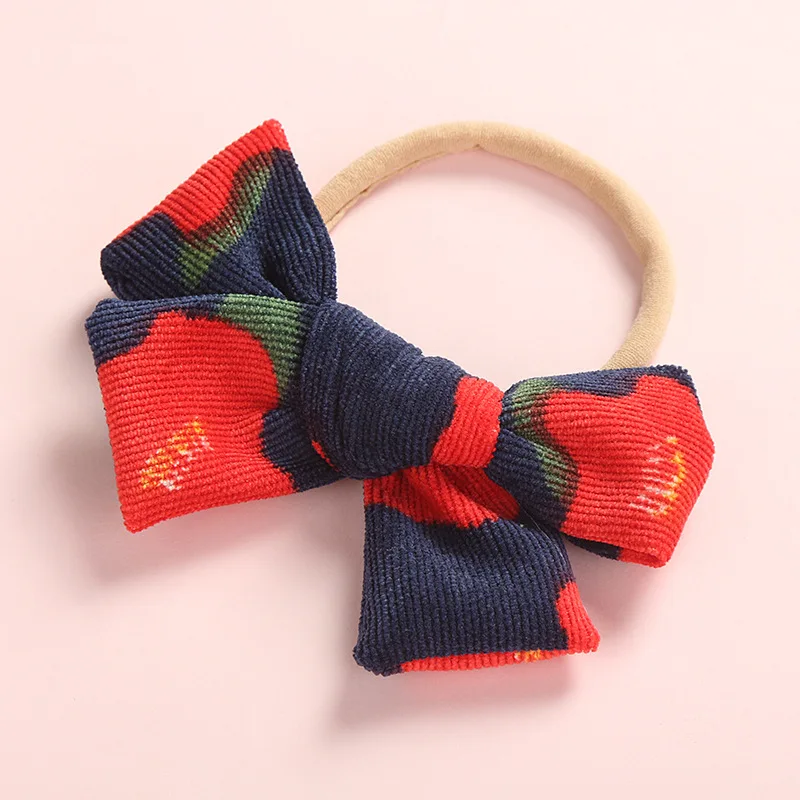 Новинка Arrvied 2020 зимние вельветовые хлопковые банты для маленьких девочек ободки