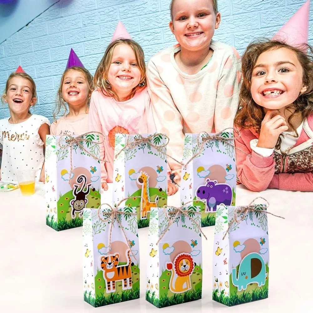 DHL Бесплатная 100 шт. сафари Животные коробка конфет подарочные пакеты джунгли