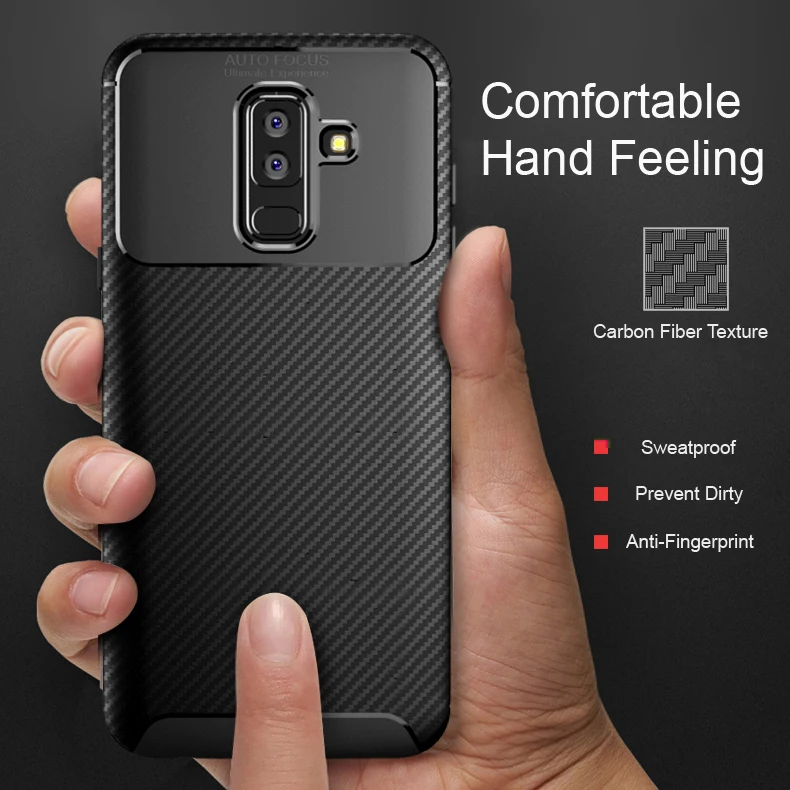 Luxury Carbon Fiber Phone Case for SAMSUNG Galaxy J2 J3 J4 Plus Core J6 Prime J7 J8 Shockproof Soft Silicone TPU Cover Slim |