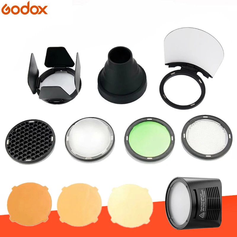Godox H200R флэш-удлинитель + AK-R1 двери сарая Snoot Цветной фильтр отражатель соты