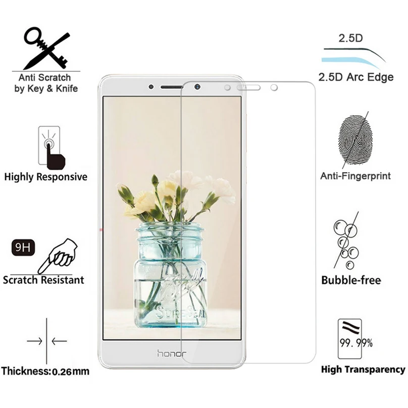 Закаленное стекло WHAY для Huawei Honor 6X Защитное экрана 9H 2.5D телефона Honor6X 32 ГБ |