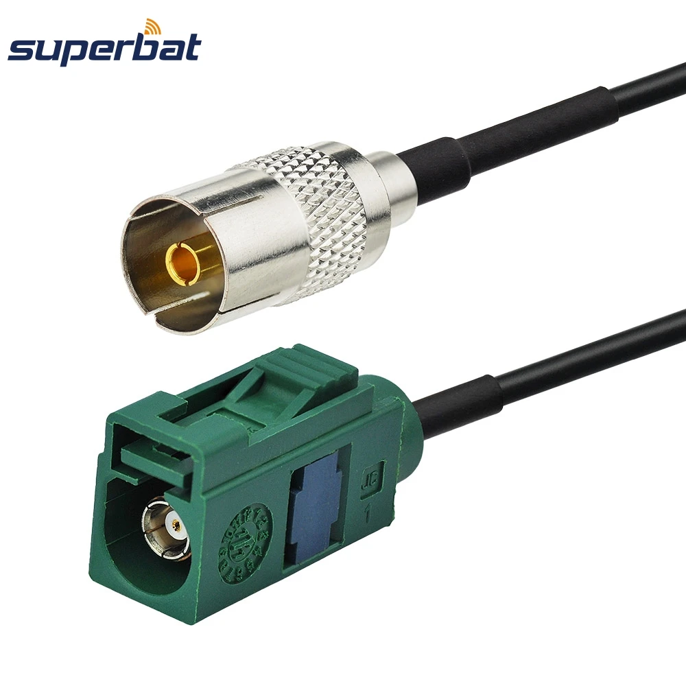 Superbat Fakra Female E Straight to TV Jack Straight Pigtail Cable RG174 15cm RF Coaxial Cable