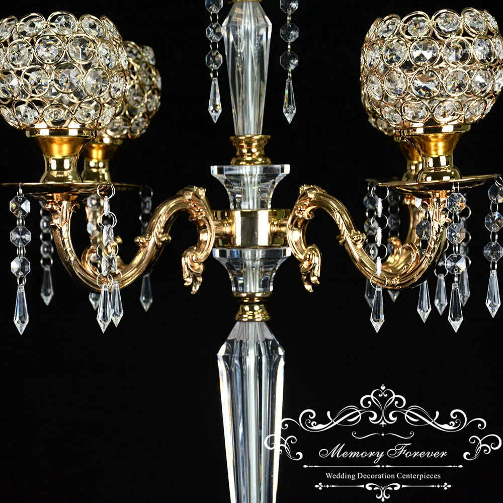 2019 новейший Кристальный Свадебный центральный элемент акриловый золотой