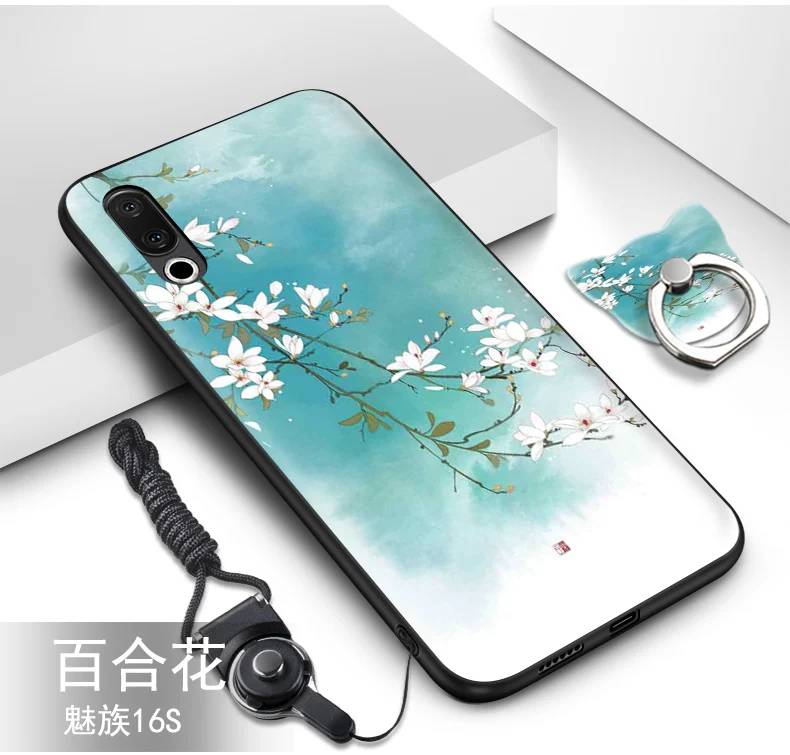 Чехол для Meizu 16 s силиконовые Роскошные Симпатичные из мягкого ТПУ чехол + ремешок