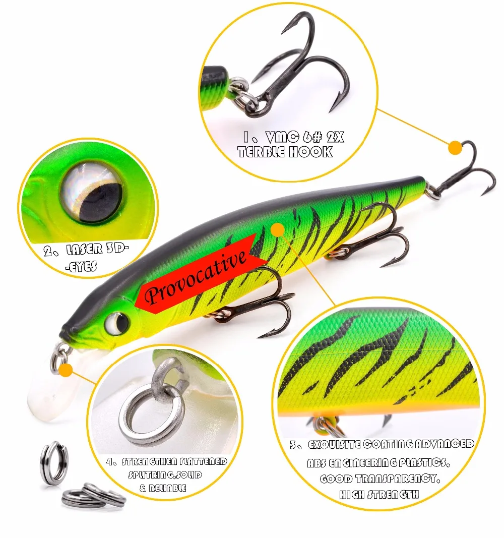 TheTime рыболовная приманка подвеска Jerkbait Minnow твердая искусственная пластиковая
