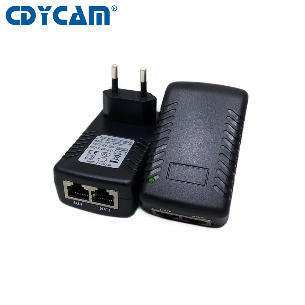Cdycam видеонаблюдения CCTV безопасности 48 В 0.5A 24 Вт POE настенный разъем POE инжектор Ethernet адаптер IP камера телефон PoE питание