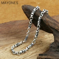 5mm thick silver necklace 100 925 sterling silver men bamboo festival chain best friend necklace pendant long jewelry