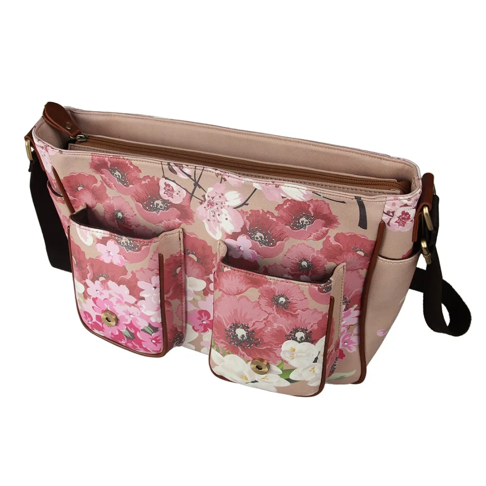 ECOSUSI женская сумка на плечо с цветочным принтом ретро сумки мессенджеры