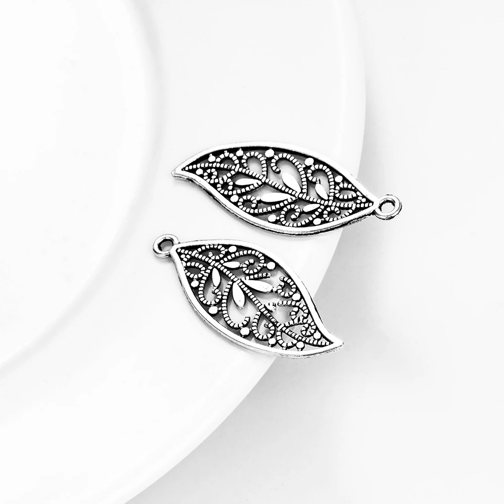 MEIBEADS 10 шт./лот старинный серебристый цвет сплав тип листа браслет и ожерелье