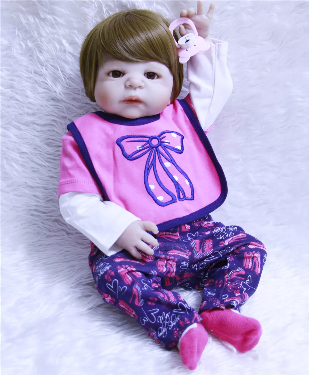22 дюйма силиконовые куклы bebe Reborn мягкие ручной работы для тела новые игрушки