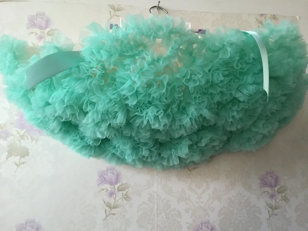 Новейшая юбка цвета морской волны с кремовой юбкой пачка saia tule infantil для маленьких
