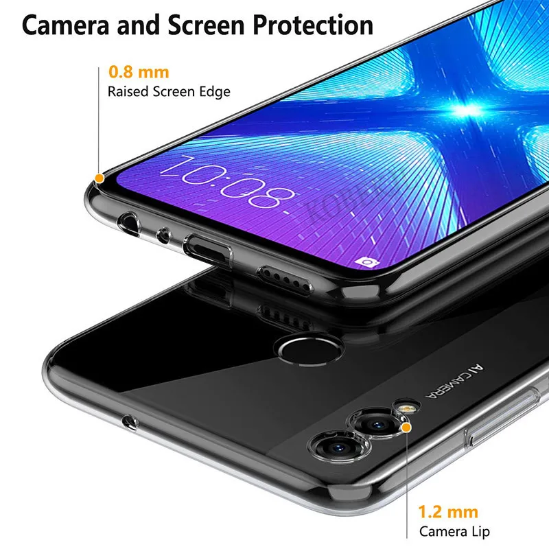 Чехол для Honor 8X чехол Max из мягкого силикона прозрачный ТПУ телефона Huawei 8 X 8XMax 7