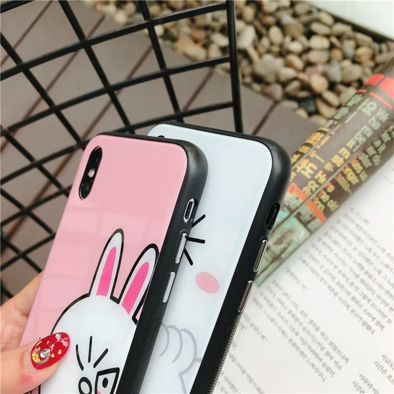 Для Apple IPhone X 6s 6 plus 7 8 плюс закаленное Стекло милые Чехлы для телефона свободная