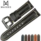 Аксессуары для часов MAIKES, ремешок для часов из вощеной коровьей кожи, ремешок для часов ручной работы 20 мм 22 мм 24 мм 26 мм, ремешок для часов Panerai